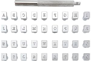 Mogokoyo 36 PCS Buchstaben und Zahlen Metall Stempel-Set Stamping Punch Leder Werkzeuge für DIY handgemacht Leder, A-Z Alphabet Buchstaben + 0-9 Zahlen (3mm)