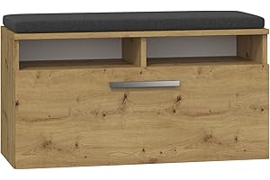 ADGO Riva - Scarpiera con panca portaoggetti per corridoio, armadio compatto per il vostro ingresso (rovere Artisan)