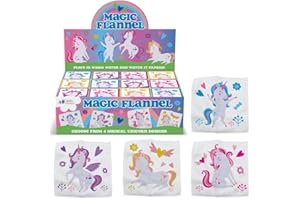 Hello Chums Wash Cloth - Unicorn Magic Flannel, Face Cloths Flannels Cotton - Fun Designs for Children, Baby, Kids - 4 Unique Designs (1 Supplied At Random)