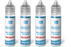 Handsafe - 4 x 60ml Hand Sanitiser Liquid Multipack, Kills 99.9%+ of Bacteria & Viruses, 70% Alcohol Based, Medical Grade, Anti Bacterial Fast Acting Formula