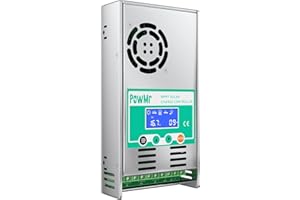 PowMr MPPT 60A Solar Charge Controller 48V 36V 24V 12V Auto Max 190VDC Input Solar Regulator for Vented Sealed Gel NiCd Lithium Battery with Backlight LCD【Software Update Version】