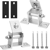 2 brackets solar panels adjustable 10-60&deg; mounting recreational vehicles | Adjustable brackets with accessories, suitable for