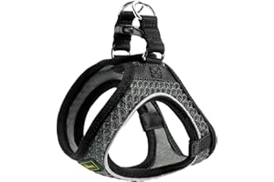 HUNTER Hundegeschirr HILO COMFORT, Farbe: anthrazit, Easy Step-In Geschirr für kleine bis mittlere Hunde, mit Netzmaterial, reflektierende Elemente, angenehm leicht, modernes Design Größe: S