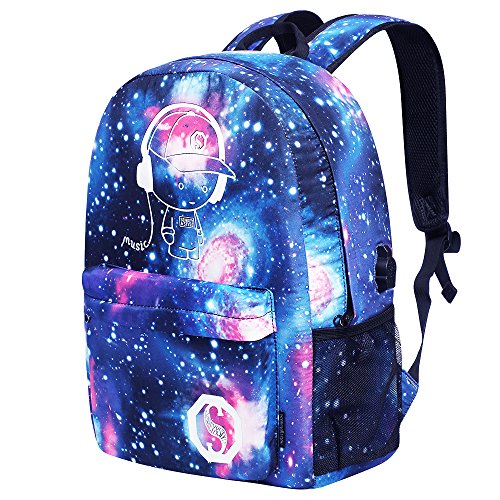 Preisvergleich Produktbild Kinder Rucksack Schulrucksack Luminous Schultasche Kinderrucksack Casual Daypack Galaxy Backpack Schule Tasche mit USB Anschluss