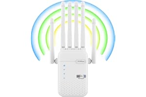 GENÉRICO Repetidor WiFi,Amplificador Señal WiFi,Señal Cobertura hasta 1200 Metros Cuadrados,Repetidor WiFi Largo Alcance,6 Antenas Externas,2 Puertos WAN/LAN,Amplificador/Extensor de WiFi,Instalación Sencilla