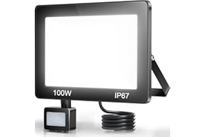 TASINUO Projecteur LED Exterieur Detecteur de Mouvement 100W, 10000LM 7000K Spot LED Extérieur Detecteur de Mouvement IP67 Etanche pour Jardin, Patio, Garage