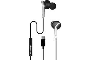 Zebronics Type-C Wired Earphones, in-Line MIC, Deep Bass, 1.2m Cable, 10mm Neodymium Driver, Light Weight, in-Ear Design, Compatible with Mobile, Tablet, Laptop (Bro C, Black)