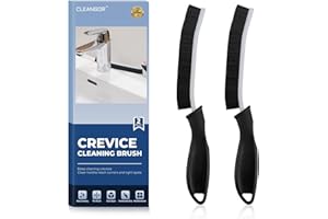 Cleangor Brosse à Joint Carrelage, Brosse Nettoyage Salle de Bain avec Poignée Ergonomique, Brosses Ménage, Fournitures de Nettoyage pour Salle de Bain, Cuisine et Fenêtre (2, Noir)
