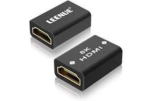 LEENUE HDMI Coupler 8K, HDMI 2.1 Female to Female Adapter, HDMI Connector, Support 3D 8K@60Hz/4K@120Hz UHD HDR eARC for Laptop, HDTV, PC, Monitor, Cinema, 2 Pack