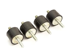 NO NONSENSE PRODUCTS 4x Rubber Engine Mounts Long Thread M8 8mm Anti Vibration Mount Small Generator Wacker Plate Water Pump Pressure Washer Engine