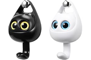 EJOTSTSD Cat Hooks Self Adhesive, Novelty Plastic Cat Hooks Wall Hanger, Decoration Animal Hooks Heavy Duty 2kg Max for Back of Door, Coat Rack for Bathroom/Bedroom/Kitchen/Kids Room (Wink Hooks)