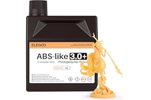 ELEGOO ABS-Like Resin 3.0 Plus, żywica fotopolimerowa do drukarki 3D, 405 nm, Rapid utwardzana promieniowaniem UV, wysoka precyzja, niełamliwa do drukarki LCD 3D, żółta, 2 kg