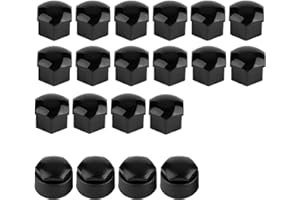 BEDIFFER 20 sztuk 17 mm osłona na śruby do samochodu, piasta samochodowa, osłona przed kradzieżą, osłona na kołpak, osłona felg (czarna)