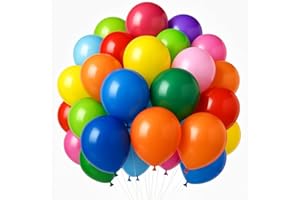 OHugs Party Balloons Pack of 50 12 Inch Assorted Color Rainbow Balloons, Thick Latex Helium Balloon for Kids Birthday, Baby Shower, Party Decorations, Weddings, School & Event Decor