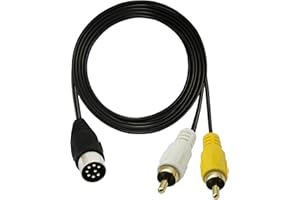 GINTOOYUN Din 8Pin auf 2RCA Kabel 70,87 Zoll 8Pin Din Stecker auf 2RCA Stecker Audio Adapterkabel für Musikinstrument Audio Equipment MIDI Device ect