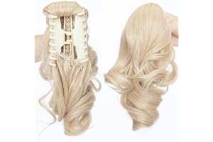 SEGO Kucyk do przedłużania włosów na spince w stylu pazura, długie proste włosy na klipsie, miękkie, kręcony falisty kucyk, syntetyczne przedłużanie włosów, dla kobiet, pań (30-66 cm)