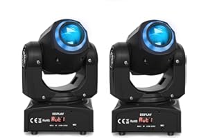 YESPICK 50W Beam Cabeza Móvil RGBW LED Moving Head, 8 Gobos 8 Colores Efecto estroboscópico DMX512 Luces de Escenario Equipo profesional para DJ Rendimiento Noche KTV (2PCS)