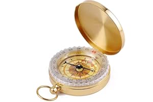 DOETYD Brass Compass for Outdoor Survival,Waterproof Pocket Compass for Navigation Camping Hiking Military Map Reading Tools