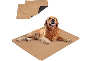 Eastlion Tapis Educateur Chien Ultra Absorbant,Réutilisables Alèse Tapis Chien Pipi,Tapis Educateur pour Chien et Chiot Convient Aux Chiens/Chats/Cochon d'Inde(2 PCS 70x50 cm) M-Beige