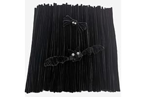 FANGZIDM 200 Stück Pfeifenreiniger Schwarz 300x6mm, Pfeifenputzer zum Basteln Kreative DIY Weihnachtsbaum Blumen Tier Dekorationen