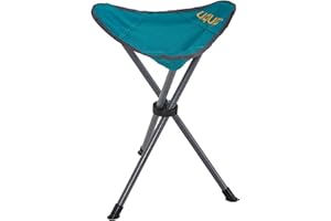 Uquip Taboret trójnożny Darcy Petrol I składany taboret kempingowy o nośności 100 kg I kompaktowy składany stołek ze stali i poliestru I składany taboret na kemping, wędrówki, wycieczki rowerowe
