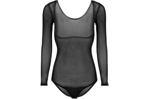 Freebily Ballet Maillot Mujer Leotardo de Gimnasia Práctica Fitness de Manga Larga Body Elástico Básica de Danza Baile para Mujer Chicas