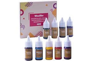 Wealike Pigment auf Wasserbasis 10ml x 9 Set Farbpigmente für Gießpulver | gips zum gießen