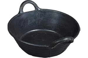 NETPROSHOP Feeding Trough, Feeding Bowl made of rubber black for horses