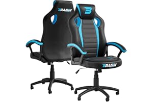 BraZen Salute PC Chair Gaming Chair for Adults Office Chair Computer Chairs Gaming Chairs for Adults Adult Gaming Chair Video Game Chairs Adult Chair- Black Blue