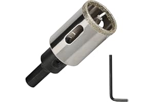 GUOQEE Diamond Hole Cutter, 25mm Tile Hole Cutter Glass Hole Saw for Ceramic Tiles, Porcelain, Granite, Marble, with Guiding Drill Bit