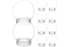 ‎JOJOFUNY jojofuny 10 Stück Leere Schneekugel Schüttelkugel Weihnachten Geschenkbox Kunststoffkugeln 150ml Plastikflaschen zum Befüllen Süßigleiten Gläser mit Deckel Bonbonglas Weihnachten Bastelset