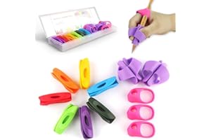 Firesara Poignee crayon, Nouveau design ergonomique Rainbow pencil grips pour enfants, Grip Correction de la posture Formation Supports de rédaction pour adultes Enfants d'âge Lefties et righties