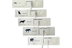 RCDPK 5 Stück Veterinär-Blutdruckmanschetten, Tier Blutdruckmessgerät Manschette Zubehör, Haustiere Blutdruckmessgeräte Manschetten Set für Elefant, Pferd, Hund, Katze, Maus (#6-Mix, Weiß (Einweg))