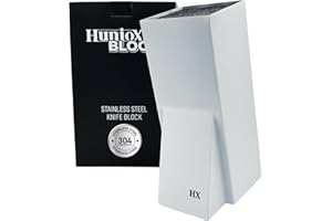 Huniox® Block - Support Couteau - Bloc a Couteaux - Porte Couteau - Bloc Couteaux Cuisine - Bloc a Couteau - Support Couteaux - Blocs Couteaux Vides - Protege Couteau - Repose Couteau Blanc (White)