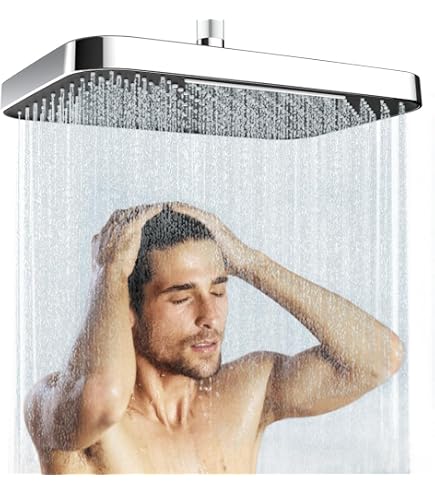 Soffione Doccia A Pioggia Quadrato VIGIME 30.5 Cm - Acciaio Inox 304 Con 144 Gettti In Silicio, Nero Opaco - Alta Pressione