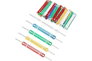 KOOLEVER 50Pcs Colorful Paper Fasteners, Prong Paper Fasteners for Office Stationery, Durable Filing Strip Fasteners, 8cm Hole Spacing Paper Binder Clips, Colored Plastic Binding Strips