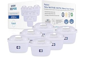 GOLDEN ICEPURE Remplacement du Filtre à Eau pour Brita Maxtra+, Brita Maxtra, Anna Duomax Lot de 6 de (Facture Disponible) (6)