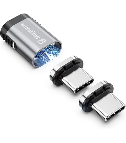 IVIVTOR Adaptateur Magnétique USB-C - 2 Pack Aimanté Connecteur USB C 240W Avec Vitesse De Transfert De 80 Gbit/s Pour Ordinateur Portable Tablet Et Téléphone - De L'étain