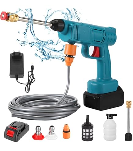 PolderGoods - Nettoyeur Haute Pression 6 En 1 Avec Batterie - Nettoyeur Haute Pression