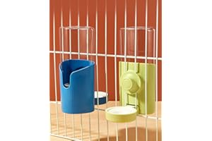 MISYUE Large Rabbit Water Bottle, 20oz Hanging Automatic Water Dispenser by Gravity Flow for Bunny Chinchilla Guinea Pig Ferrets (PE002)… (Blue)