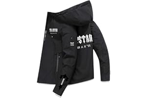 VVNHJA Trapstar da Uomo Invernale Giacca Trapstar con Cappuccio con Cappuccio Zip Intera Bomber Corto Lucido Piumino Alternativo Caldo Leggero Cotone da Neve per Giovani Adolescenti Trapstar Parka