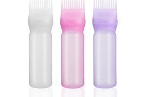 PAEFIU 3 Stücke Haaröl Applikator, 170ml Hair Oil Applicator Bottle mit Abgestufter Skala, Wurzelkamm-Applikatorflasche Haarfärbebürste Scalp Applicator für Hair Oiling Haar Colorationen