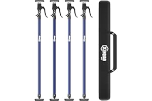 XINQIAO Third Hand Tool Support System, Premium Steel Support Rod with 154 LBS Capacity for Cabinet Jack, Drywall Jack& Cargo Bars, 49.2 IN to 114.2 IN Long, Blue, 4 PC
