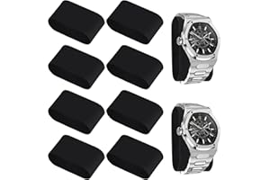 Wisebom 10 Pcs Cojín para Reloj, 8x4,5x3cm almohadas Pequeñas para Caja de reloj, Almohadas Para reloj Exhibición de Joyería almohada para Exhibición de Relojes, Pulseras (Negro)