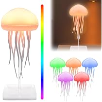 Lampe Méduse Flottante RGB Avec Command Vocale - Gradient Lumineux, Rechargeable USB-C - Pour Ambiance Maison/Bureau