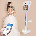 UPIKIT Latested Dslr Photo Booth (15.6'' Touch Screen) + Mini Computer, Fill Light And Flight Case, Selfie Photobooth Machine + Printer Stand, For Parties Wedding Rental Business,White