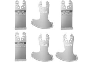 LEILUO 6-teiliges Diamant Fugenentferner Sägeblatt Set Universal für Multitools kompatibel mit DeWalt Makita Einhell Dremel 2 mm für Fliesenfugen und Zement