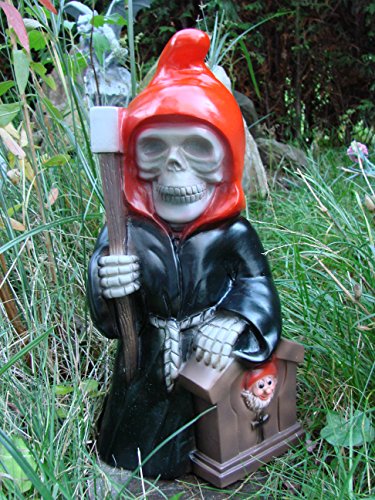 Gartenzwerg Sensenmann Reaper aus bruchfestem PVC Zwerg Made in Germany Figur