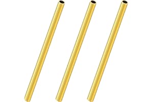 LAVMHAB Tubo rotondo in ottone, 5 mm di diametro esterno x 0,5 mm di spessore della parete x 200 mm di lunghezza, tubi rotondi in ottone senza cuciture, per artigianato fai da te (3 pezzi)