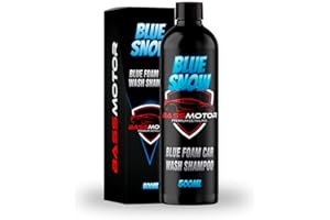 BASS MOTOR BassMotor Champú Coche Espuma Activa Azul para Foam y Cubo Lavado Rápido Coche y Moto Limpia y Desengrasa con Acabado Brillo - Blue Snow 500 ml